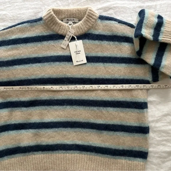 NWT Madewell Blue and Cream Striped Sweater - Picture 6 of 10